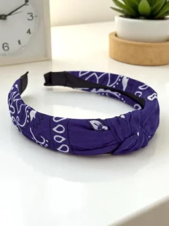 Akcesoria Do Włosów^Royalfashion Opaska do włosów wzorzysta Lena Granatowy