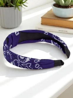 Akcesoria Do Włosów^Royalfashion Opaska do włosów wzorzysta Lena Granatowy