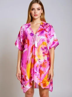Narzutka Plażowa|Bluzki / Koszule / Koszulki^Royalfashion Pareo- Tunika letnia plażowa damska wzorzysta Wild Coast Wielokolorowe