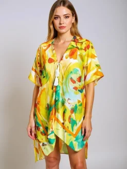 Narzutka Plażowa|Bluzki / Koszule / Koszulki^Royalfashion Pareo- Tunika letnia plażowa damska wzorzysta Wild Coast Wielokolorowe