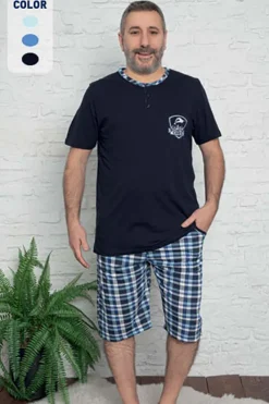 Piżamy^Royalfashion Piżama męska Granatowy
