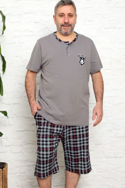 Piżamy^Royalfashion Piżama męska gołębi szary