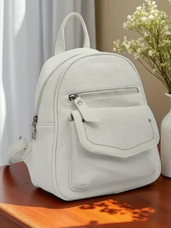 Plecaki^Royalfashion Plecak damski z eko skory Nia Willow biały