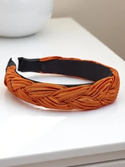 Akcesoria Do Włosów^Royalfashion Pleciona opaska do włosów karbowana Nina Camel