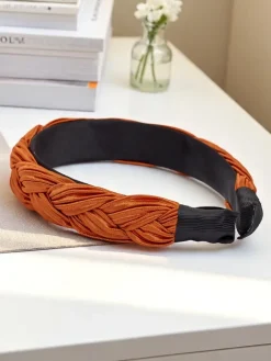Akcesoria Do Włosów^Royalfashion Pleciona opaska do włosów karbowana Nina Camel