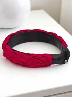 Akcesoria Do Włosów^Royalfashion Pleciona opaska do włosów karbowana Nina Bordowy