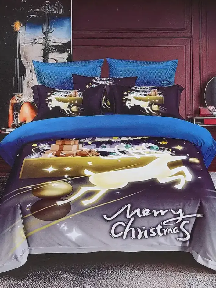 160 X 200 Cm^Royalfashion Pościel świąteczna 160x200 komplet 3-CZĘŚCI