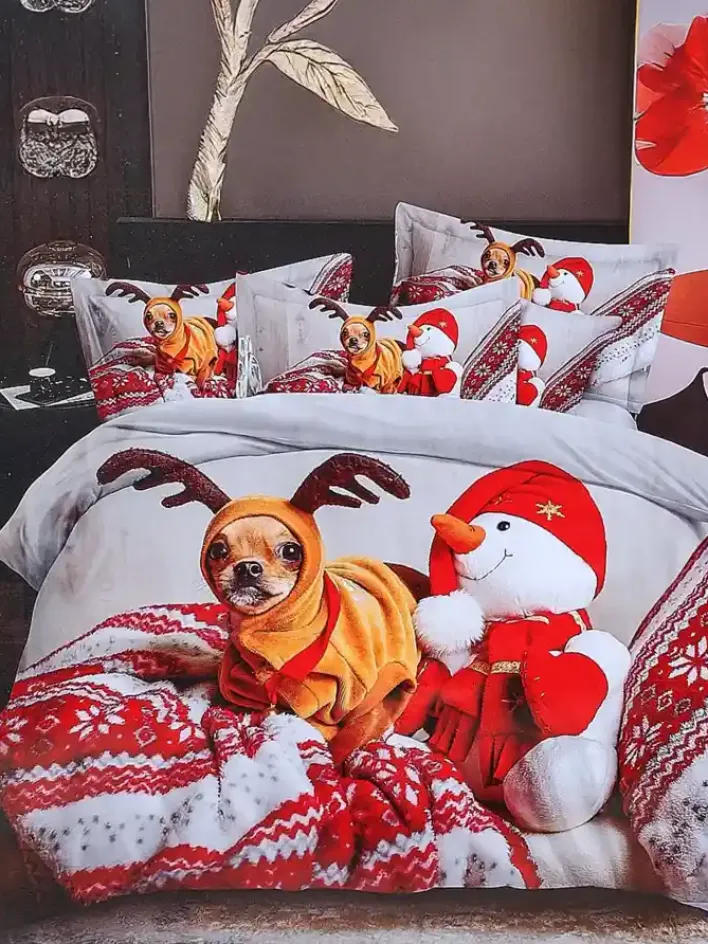 160 X 200 Cm^Royalfashion Pościel świąteczna 160x200 komplet 3-CZĘŚCI