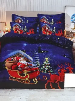 160 X 200 Cm^Royalfashion Pościel świąteczna 160x200 komplet 3-CZĘŚCI