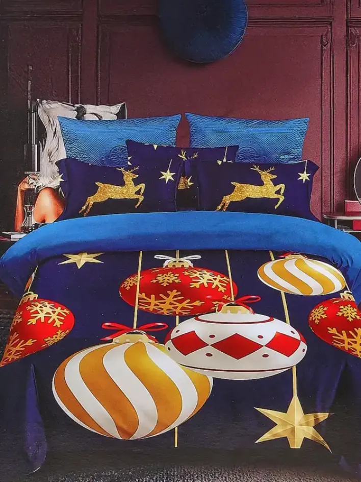 160 X 200 Cm^Royalfashion Pościel świąteczna 160x200 komplet 3-CZĘŚCI