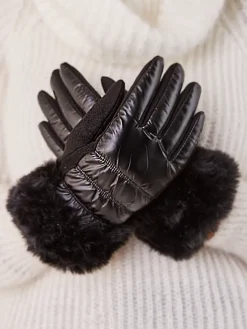 Rękawiczki^Royalfashion Rękawiczki damskie z futerkiem