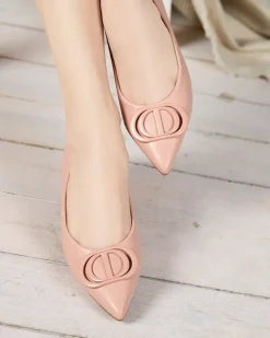 Buty Na Wielkie Wyjście|Baleriny Klasyczne^Royalfashion Różowe baleriny damskie w szpic z ozdobą na nosku Manico różowy