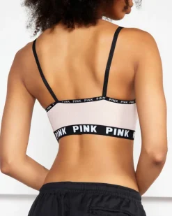 Sportowe^Royalfashion sportowy stanik damski z napisami różowy