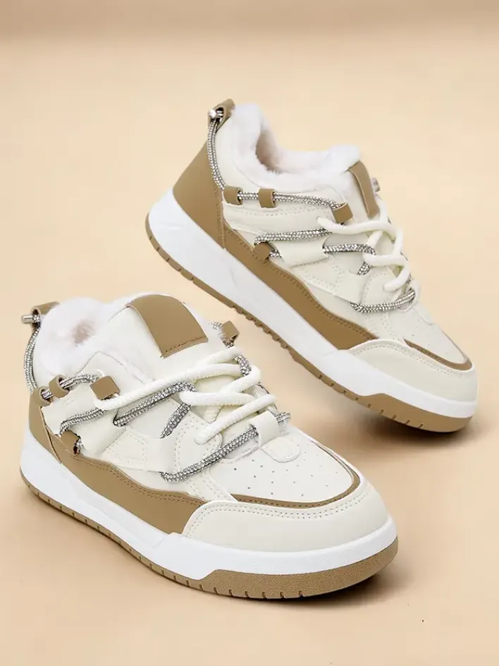 Sneakersy|Ocieplane^Royalfashion Sneakersy damskie z ociepleniem Esioo beżowy