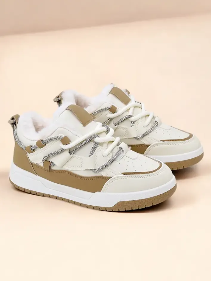 Sneakersy|Ocieplane^Royalfashion Sneakersy damskie z ociepleniem Esioo beżowy