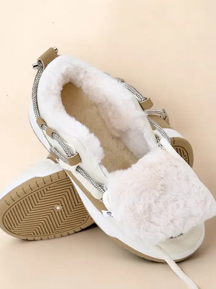 Sneakersy|Ocieplane^Royalfashion Sneakersy damskie z ociepleniem Esioo beżowy