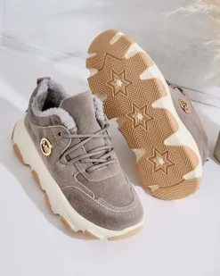 Ocieplane|Sneakersy^Royalfashion Sneakersy damskie z ociepleniem Caromi gołębi szary