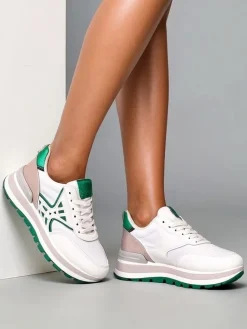 Sneakersy^Royalfashion Sneakersy damskie z brokatem Senues zielony