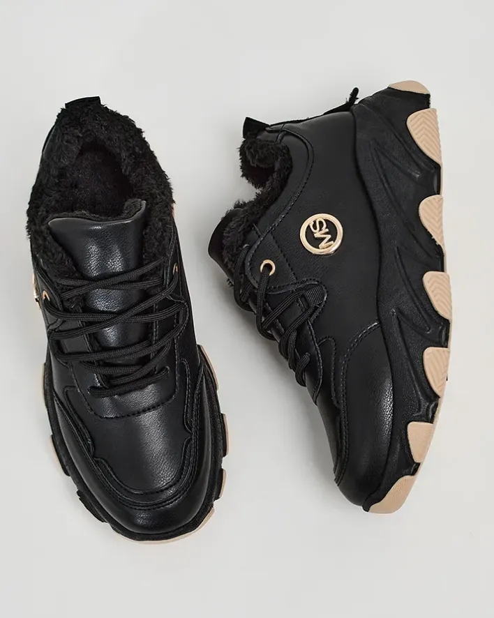 Ocieplane|Sneakersy^Royalfashion Sneakersy damskie z ociepleniem Aronni czarny