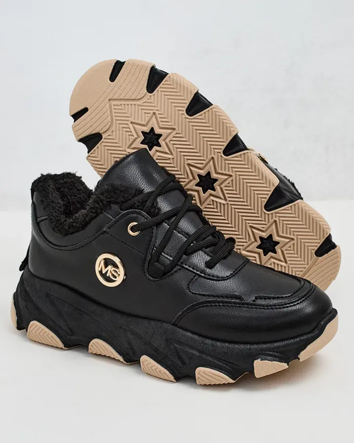 Ocieplane|Sneakersy^Royalfashion Sneakersy damskie z ociepleniem Aronni czarny