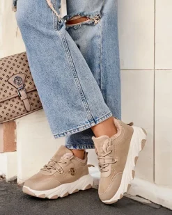 Ocieplane|Sneakersy^Royalfashion Sneakersy damskie z ociepleniem Aronni brązowy