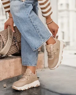 Ocieplane|Sneakersy^Royalfashion Sneakersy damskie z ociepleniem Aronni brązowy