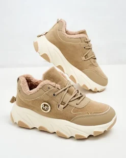 Ocieplane|Sneakersy^Royalfashion Sneakersy damskie z ociepleniem Aronni brązowy