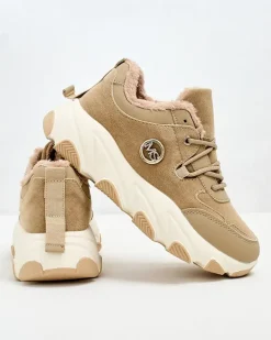 Ocieplane|Sneakersy^Royalfashion Sneakersy damskie z ociepleniem Aronni brązowy