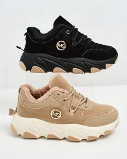 Ocieplane|Sneakersy^Royalfashion Sneakersy damskie z ociepleniem Aronni brązowy