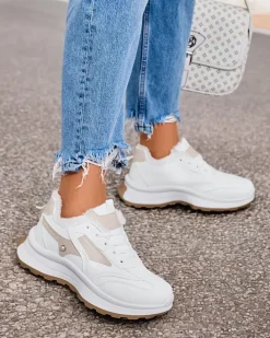 Ocieplane|Sneakersy^Royalfashion Sneakersy damskie z ociepleniem Terib biały