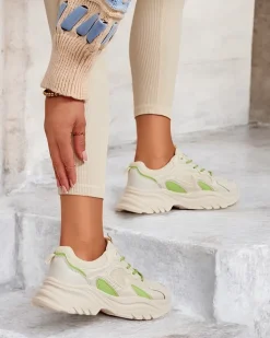 Sneakersy^Royalfashion Sneakersy damskie Bafetta zielony