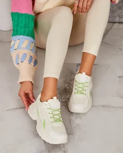 Sneakersy^Royalfashion Sneakersy damskie Bafetta zielony