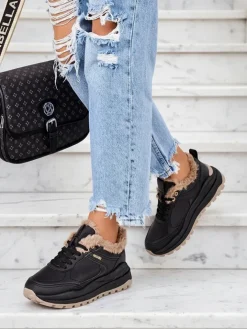 Ocieplane|Sneakersy^Royalfashion Sneakersy damskie z ociepleniem Zoru czarny