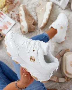 Ocieplane|Sneakersy^Royalfashion Sneakersy damskie z ociepleniem Caroz biały