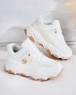 Ocieplane|Sneakersy^Royalfashion Sneakersy damskie z ociepleniem Caroz biały