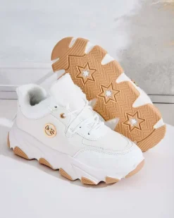 Ocieplane|Sneakersy^Royalfashion Sneakersy damskie z ociepleniem Caroz biały