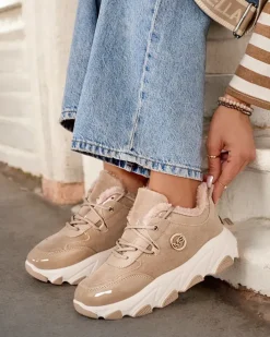 Ocieplane|Sneakersy^Royalfashion Sneakersy damskie z ociepleniem Caroz brązowy