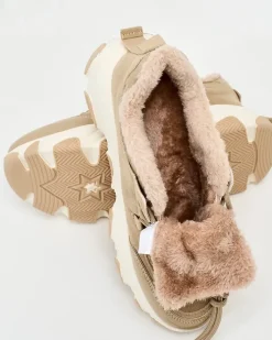 Ocieplane|Sneakersy^Royalfashion Sneakersy damskie z ociepleniem Caroz brązowy