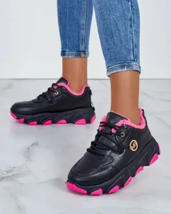 Ocieplane|Sneakersy^Royalfashion Sneakersy damskie z ociepleniem Caromi różowy