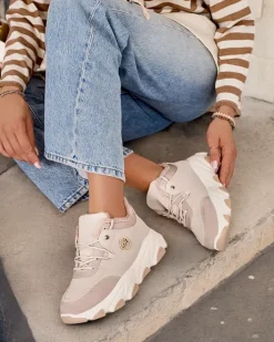 Ocieplane|Sneakersy^Royalfashion Sneakersy damskie z ociepleniem Caroz beżowy