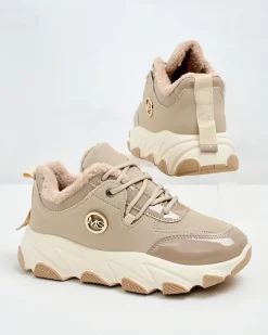 Ocieplane|Sneakersy^Royalfashion Sneakersy damskie z ociepleniem Caroz beżowy