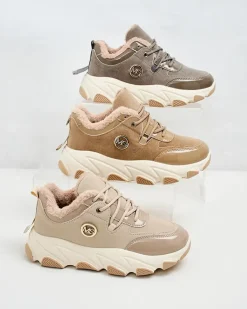 Ocieplane|Sneakersy^Royalfashion Sneakersy damskie z ociepleniem Caroz beżowy