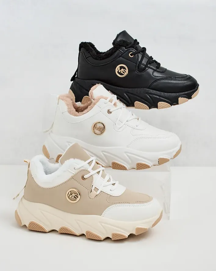 Ocieplane|Sneakersy^Royalfashion Sneakersy damskie z ociepleniem Aronni beżowy