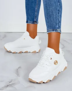 Ocieplane|Sneakersy^Royalfashion Sneakersy damskie z ociepleniem Caromi biały