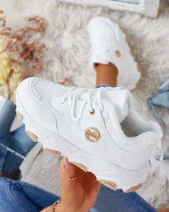 Ocieplane|Sneakersy^Royalfashion Sneakersy damskie z ociepleniem Caromi biały