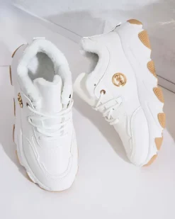 Ocieplane|Sneakersy^Royalfashion Sneakersy damskie z ociepleniem Caromi biały