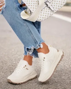 Ocieplane|Sneakersy^Royalfashion Sneakersy damskie z ociepleniem Zoru biały