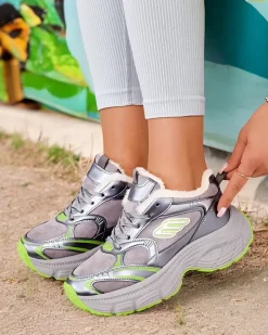 Ocieplane|Sneakersy^Royalfashion Sneakersy damskie z ociepleniem Cimen zielony