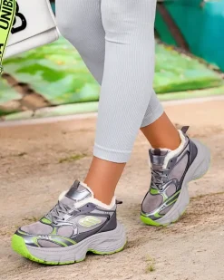 Ocieplane|Sneakersy^Royalfashion Sneakersy damskie z ociepleniem Cimen zielony