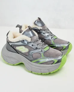 Ocieplane|Sneakersy^Royalfashion Sneakersy damskie z ociepleniem Cimen zielony